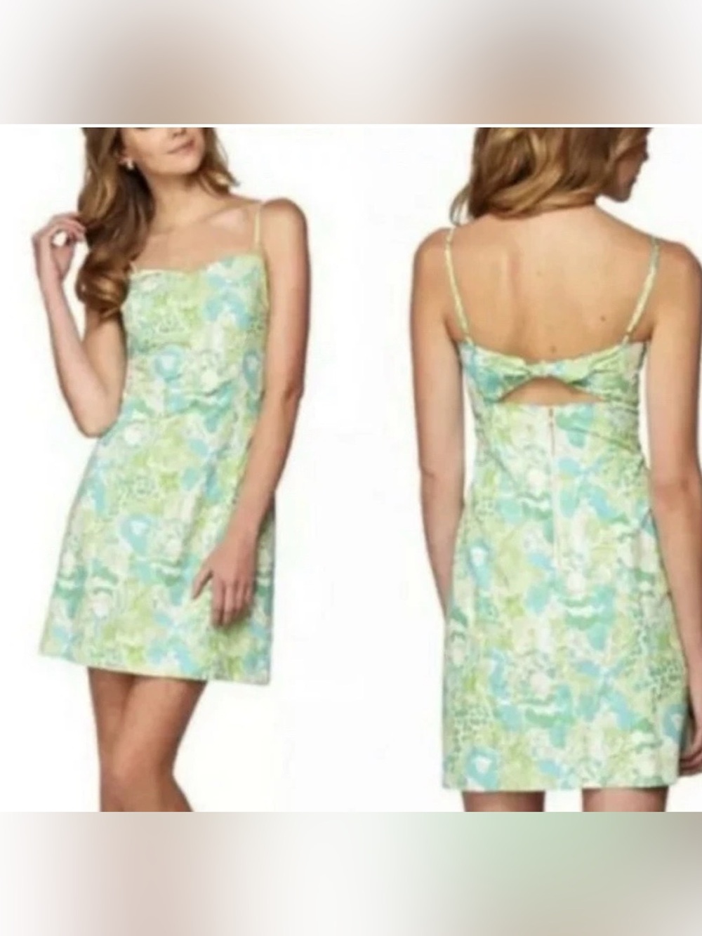 Vintage Lilly Pulitzer McCallum cotton dress in a lime zoo print  bow detail